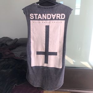 STANDARD acid wash black muscle tank